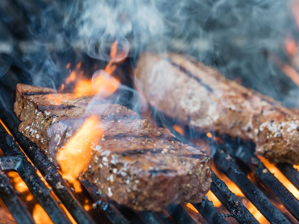 Steaks on the grill