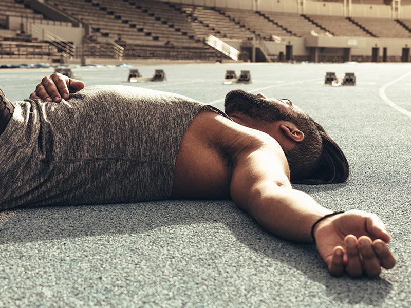 Track athlete resting post training