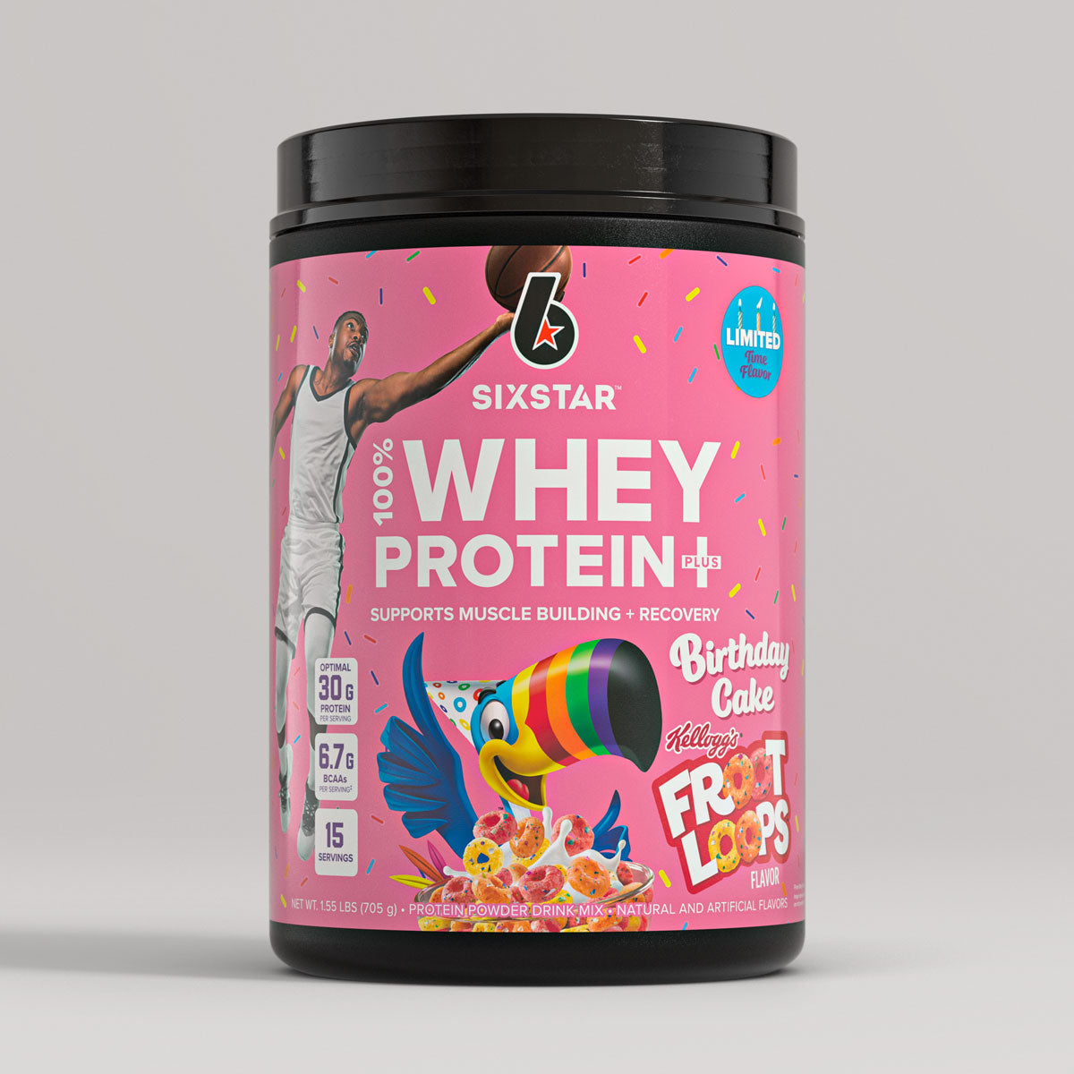 100% Whey Protein Plus Kellogg's Froot Loops Birthday Cake