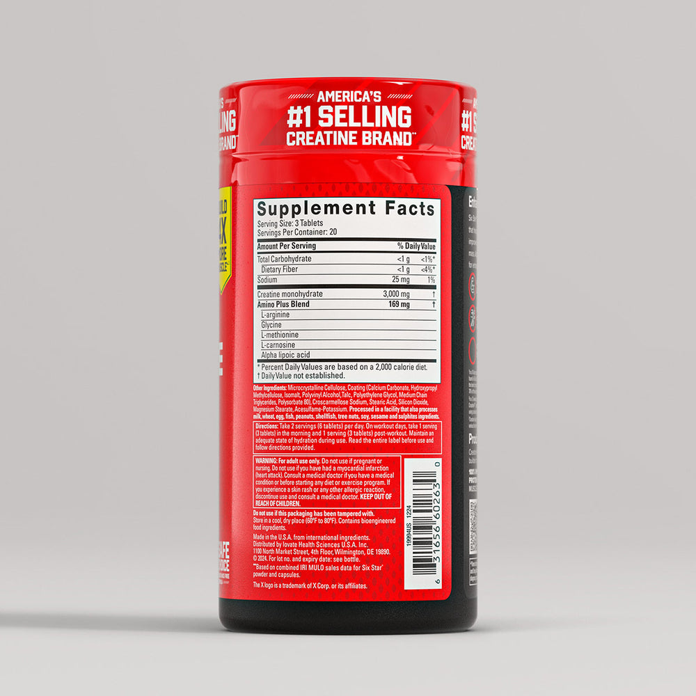 Creatine X3 Pill [Supplement in Capsule Form] - 60ct - SIXSTAR